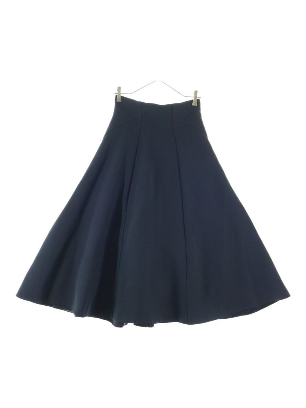 Dior Silk Blend Wool Side Zip Long Flare Skirt Black